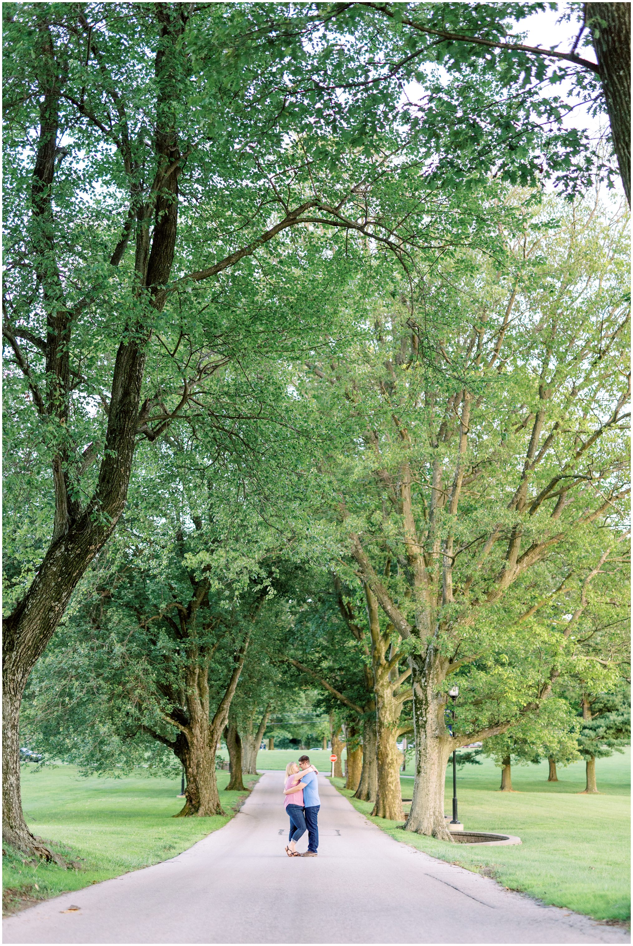 Tree Lined Drive Engagement Photo
